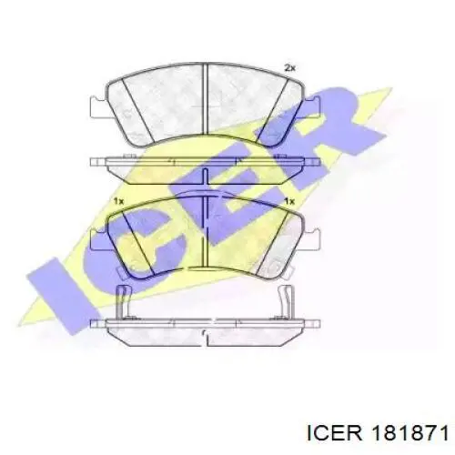 181871 Icer колодки гальмівні передні, дискові