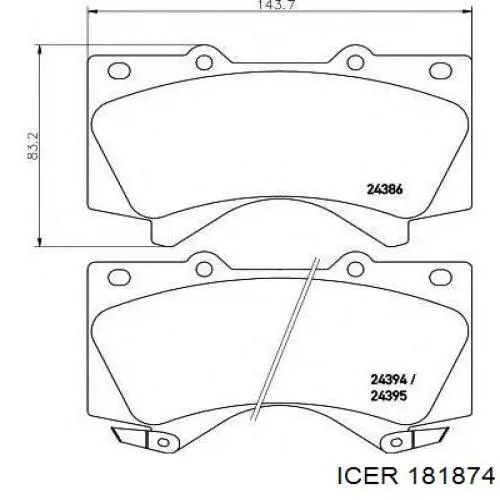 181874 Icer Передні гальмівні колодки