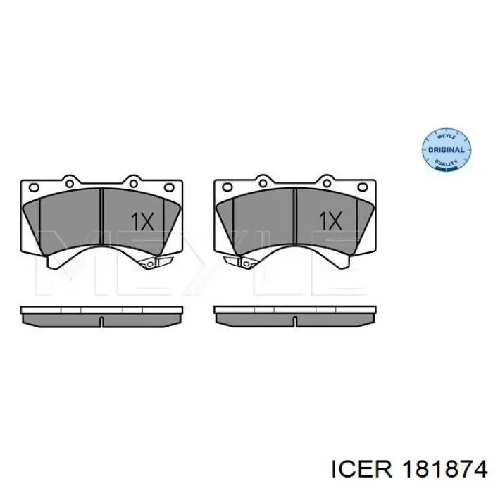 Гальмівні колодки Icer 181874 ціна, від 31.82 USD