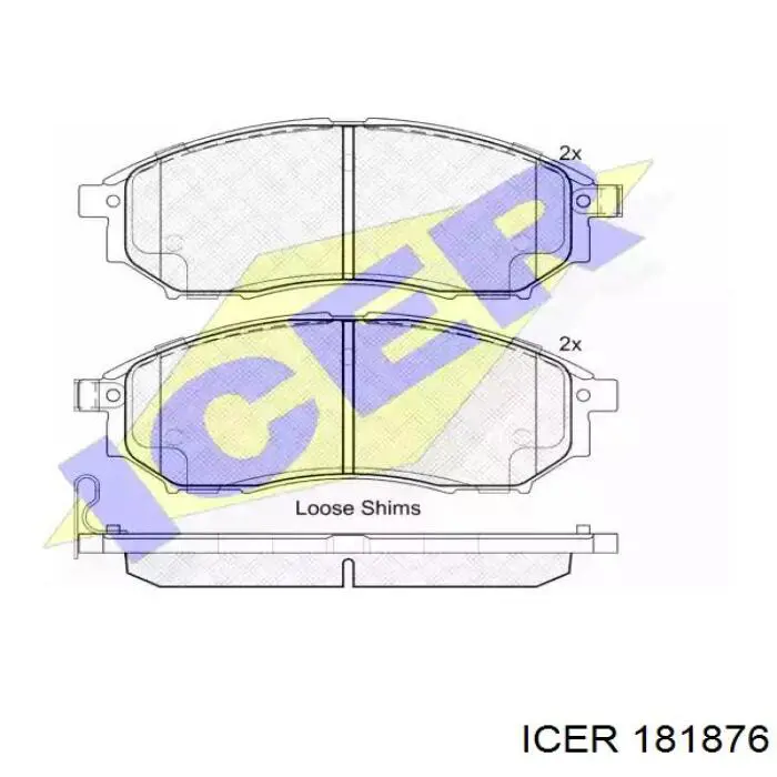 Передні тормозні колодки 181876 Icer