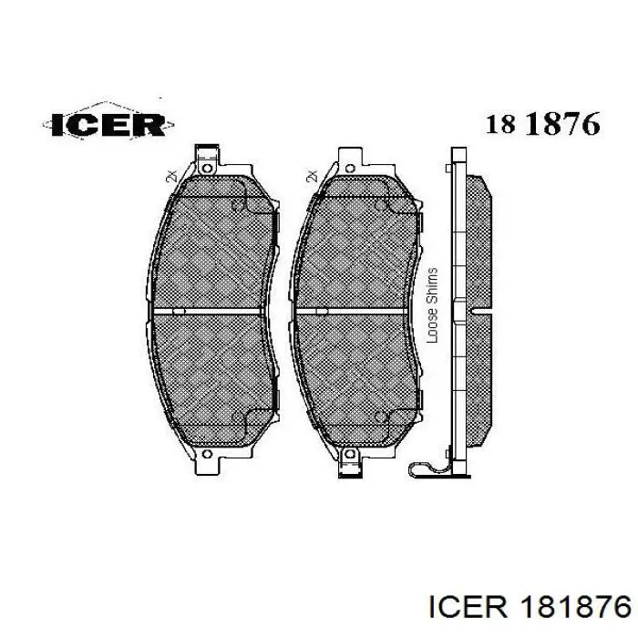 181876 Icer Передні гальмівні колодки