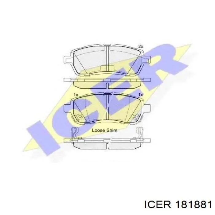 181881 Icer колодки гальмівні передні, дискові