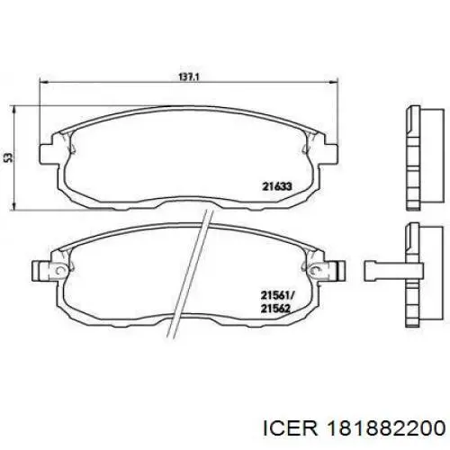 Тормозні колодки Icer 181882200