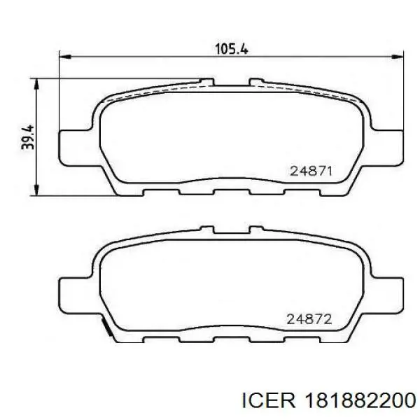 181882200 Icer Передні гальмівні колодки
