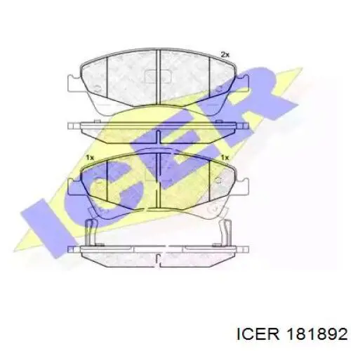 181892 Icer колодки гальмівні передні, дискові