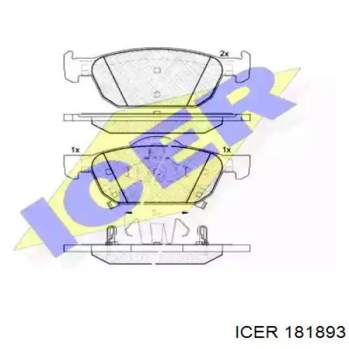 181893 Icer колодки гальмівні передні, дискові