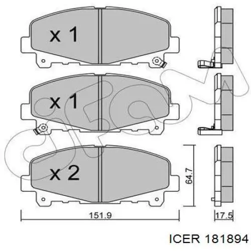Гальмівні колодки Icer 181894 ціна, від 25.66 USD