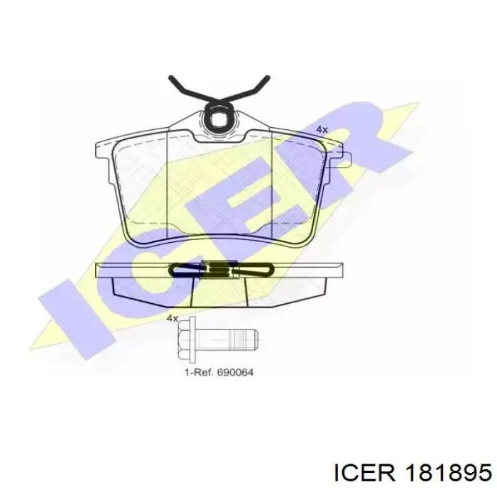 Задні гальмівні колодки Icer 181895 ціна, від 18.44 USD