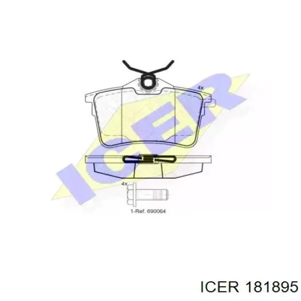 181895 Icer колодки гальмові задні, дискові