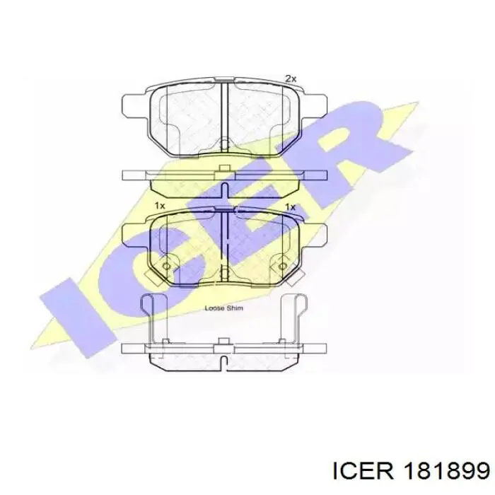 Задні гальмівні колодки 181899 Icer