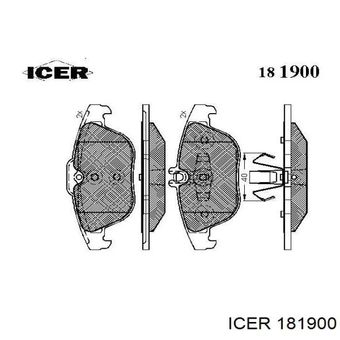 Колодки гальмові задні, дискові 181900 Icer