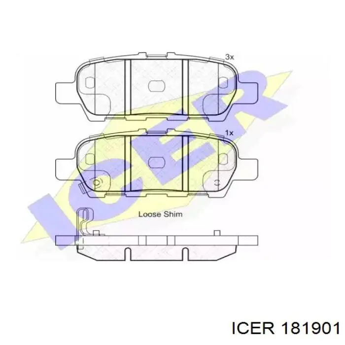 Задні гальмівні колодки 181901 Icer