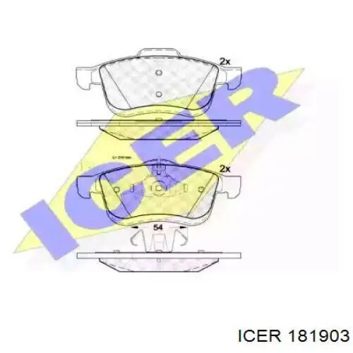 Колодки гальмівні передні, дискові 181903 Icer