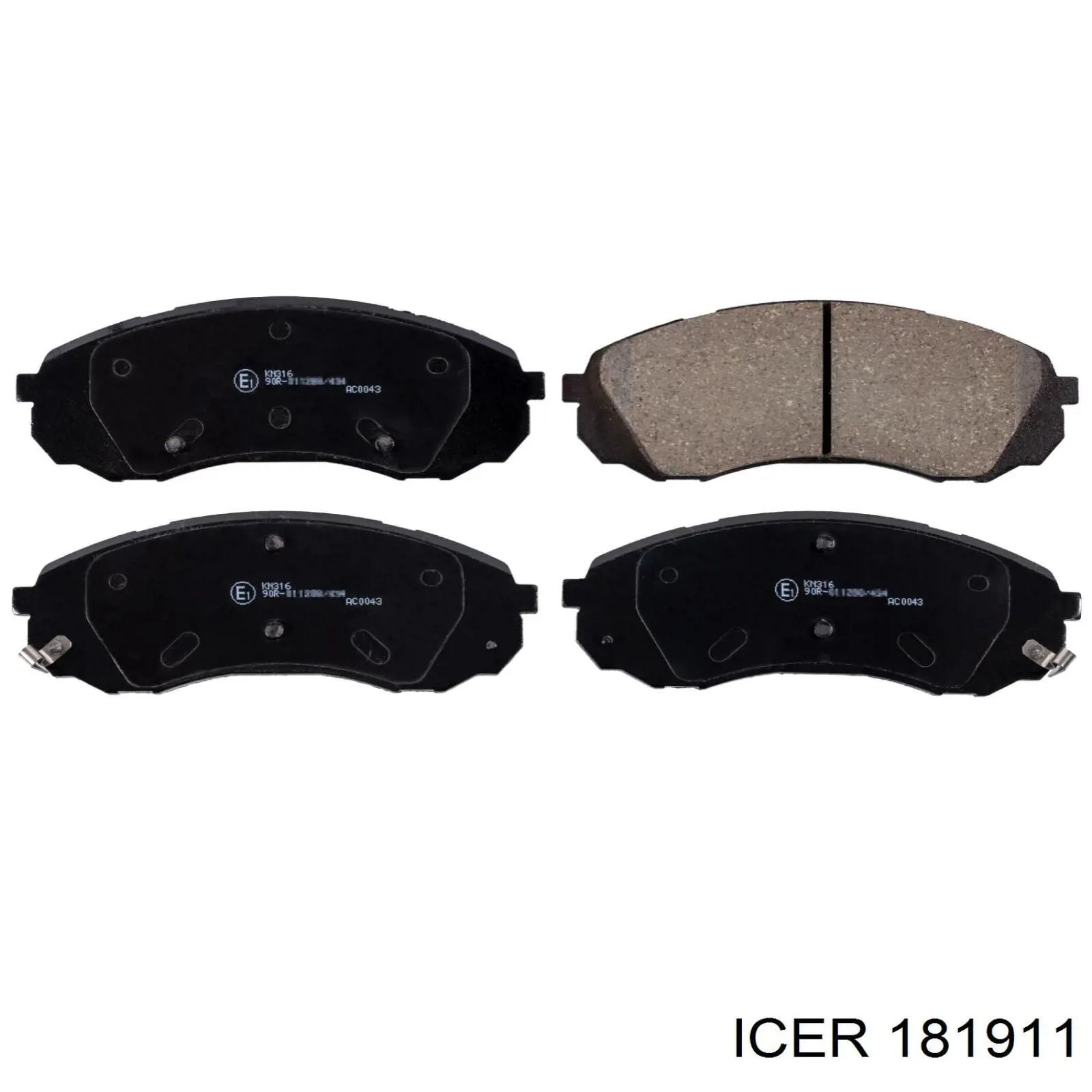 181911 Icer колодки гальмівні передні, дискові
