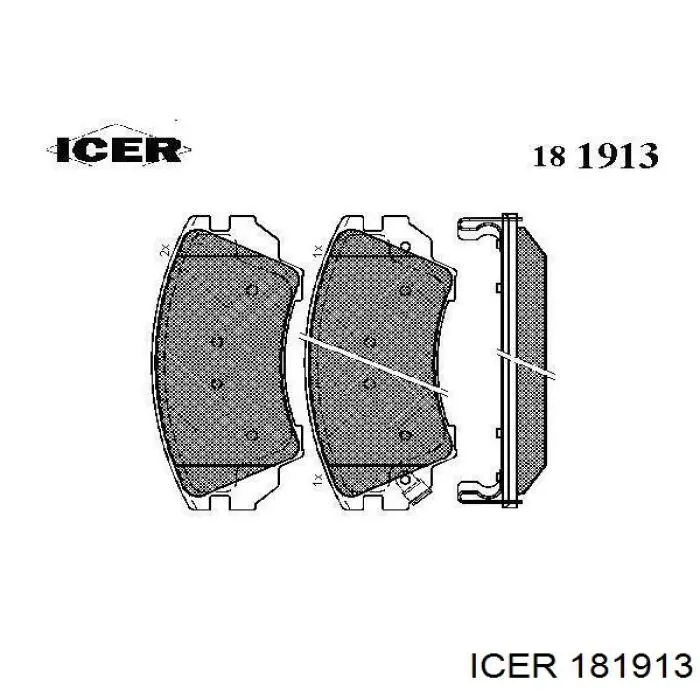 181913 Icer колодки гальмівні передні, дискові
