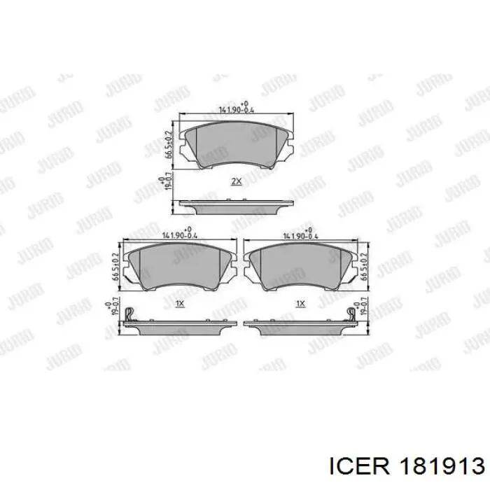Гальмівні колодки Icer 181913 ціна, від 33.91 USD