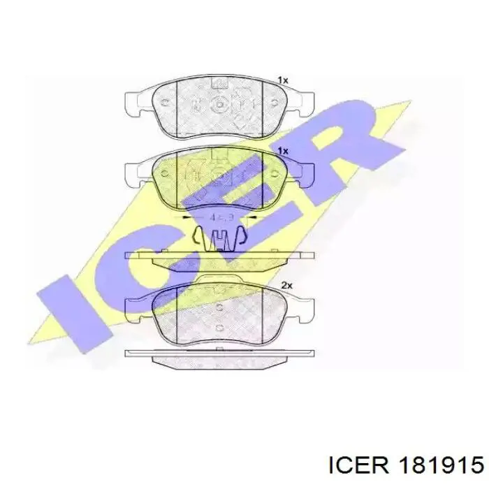 Купити 181915 Icer Колодки гальмівні передні, дискові