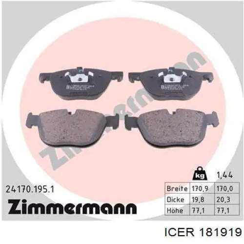 Гальмівні колодки Icer 181919 ціна, від 42.46 USD