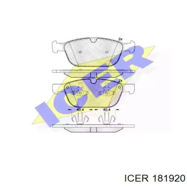 Передні тормозні колодки 181920 Icer