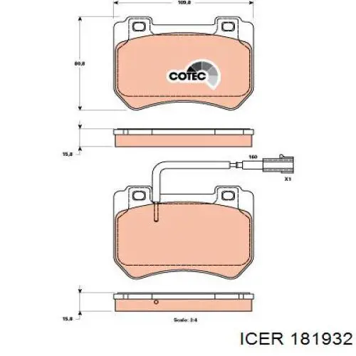 Гальмівні колодки Icer 181932 ціна, від 38.34 USD