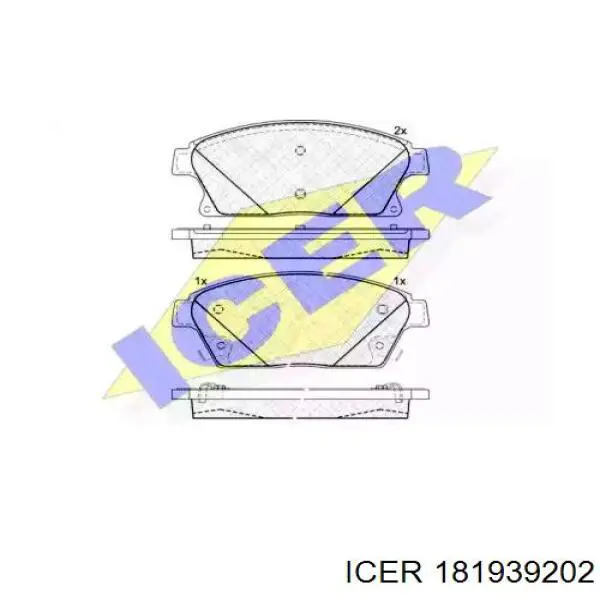 181939202 Icer колодки гальмівні передні, дискові