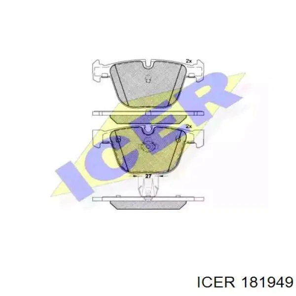 181949 Icer колодки гальмові задні, дискові