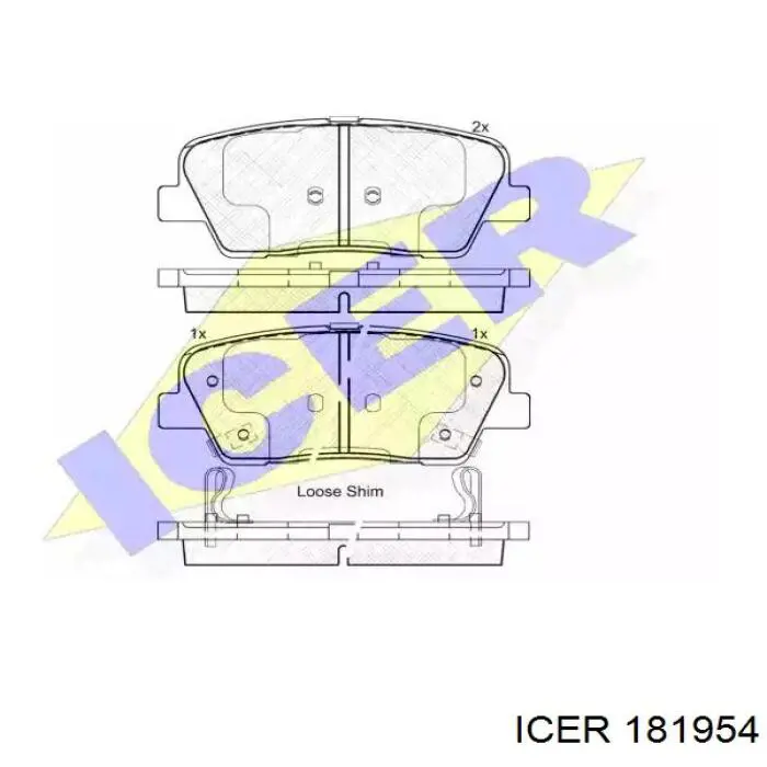 Задні гальмівні колодки Icer 181954 ціна, від 21.59 USD