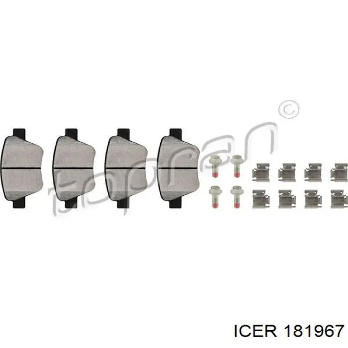 Задні гальмівні колодки 181967 Icer