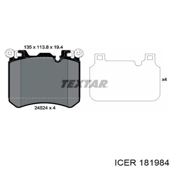 Гальмівні колодки Icer 181984 ціна, від 89.29 USD