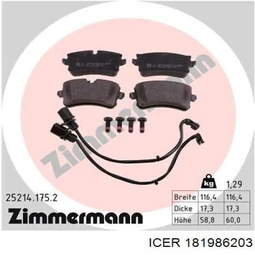 Задні гальмівні колодки Icer 181986203 ціна, від 27.02 USD