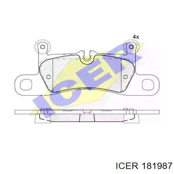 Колодки гальмові задні, дискові 181987 Icer