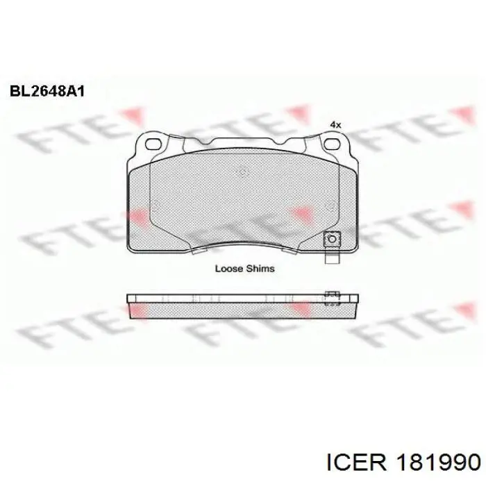 Тормозні колодки Icer 181990