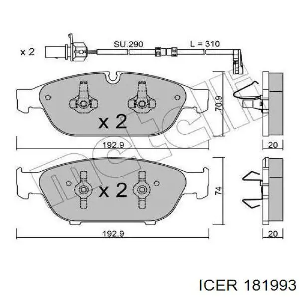 Гальмівні колодки Icer 181993 ціна, від 59.64 USD