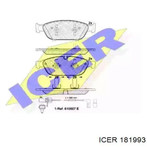 Колодки гальмівні передні, дискові 181993 Icer