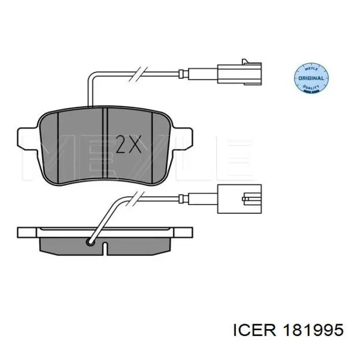 Колодки гальмові задні, дискові 181995 Icer