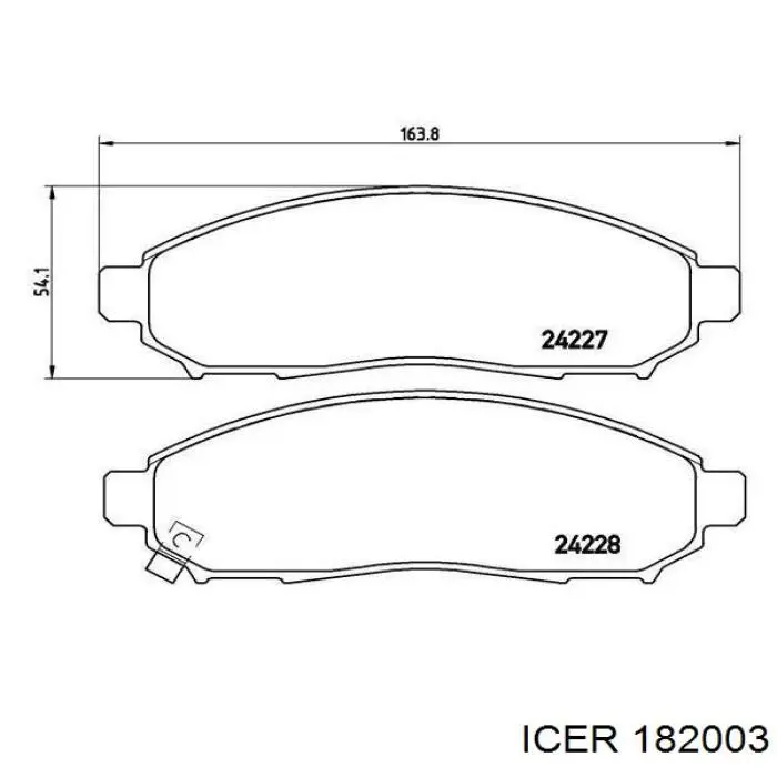 Передні тормозні колодки 182003 Icer