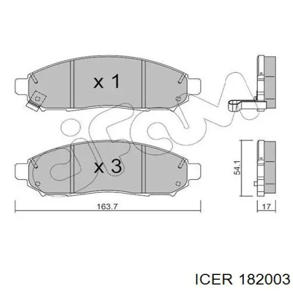 Тормозні колодки Icer 182003