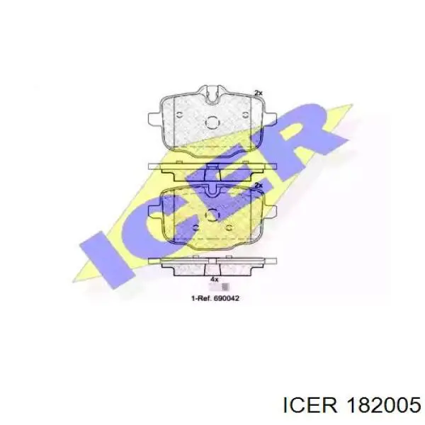 182005 Icer колодки гальмові задні, дискові
