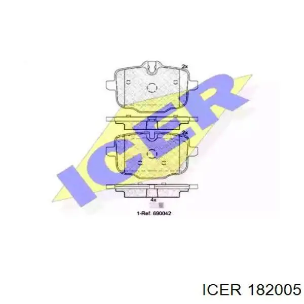 Колодки гальмові задні, дискові 182005 Icer