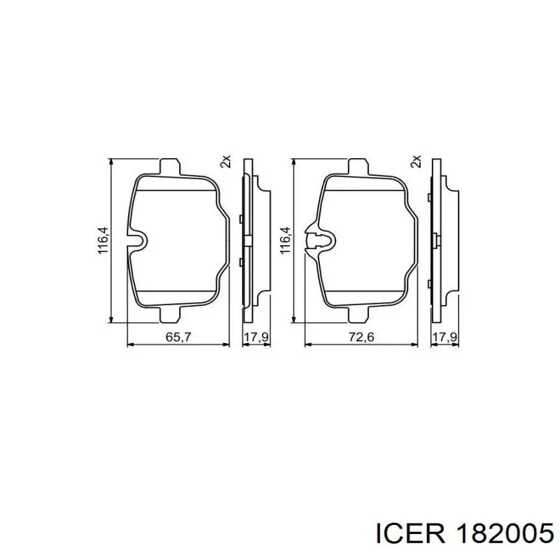 Задні дискові колодки Icer 182005