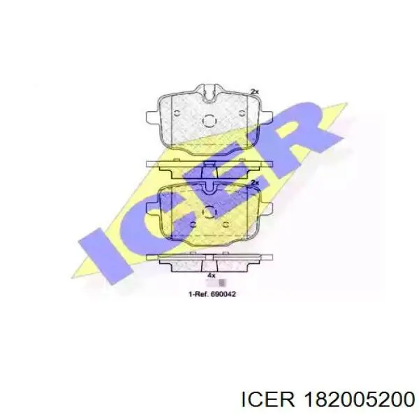 Колодки гальмові задні, дискові 182005200 Icer