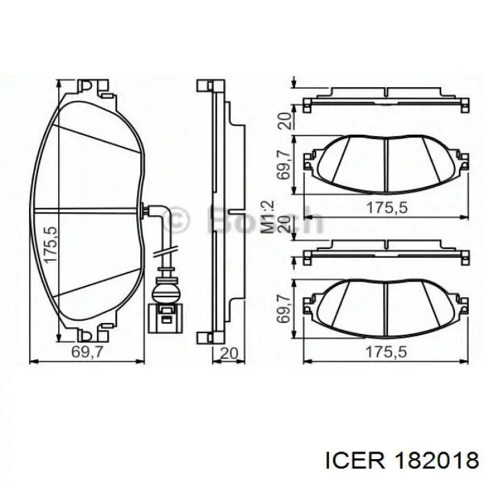 182018 Icer Передні гальмівні колодки
