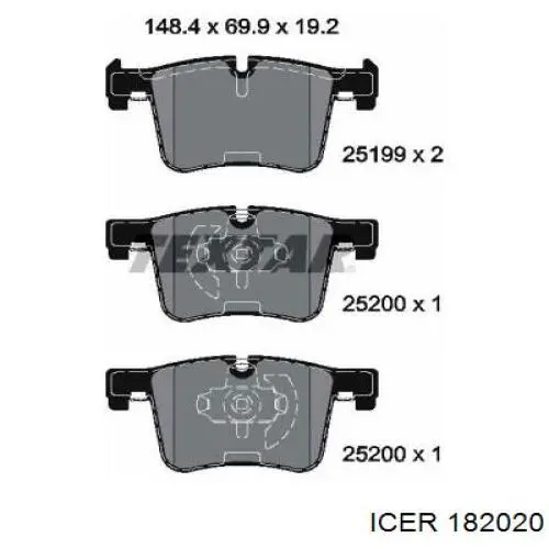 Передні тормозні колодки 182020 Icer