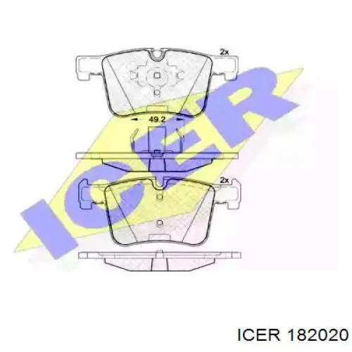 Колодки гальмівні передні, дискові 182020 Icer