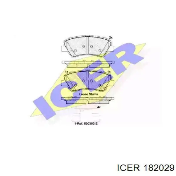 Купити 182029 Icer Колодки гальмівні передні, дискові