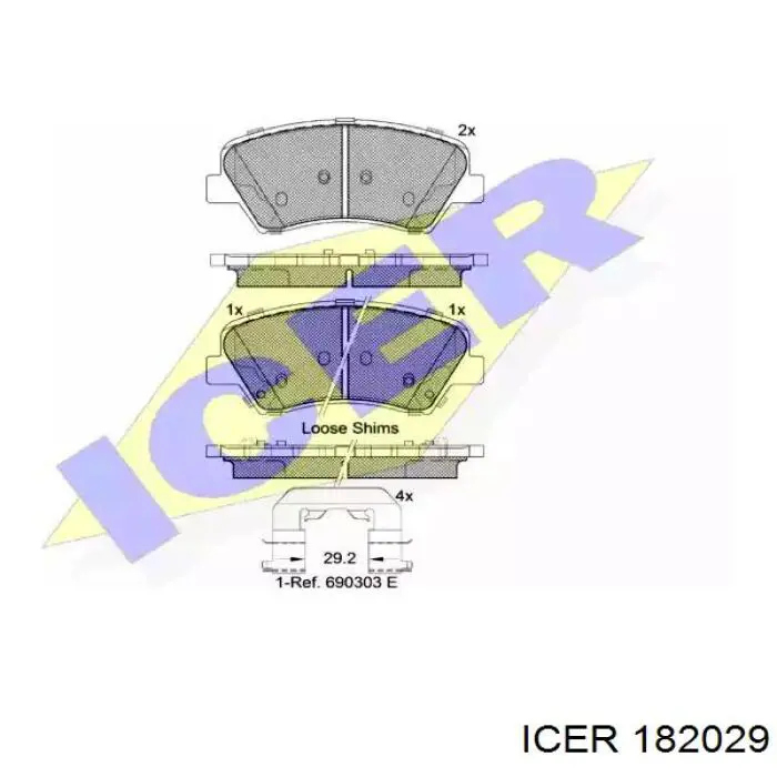 Передні тормозні колодки 182029 Icer