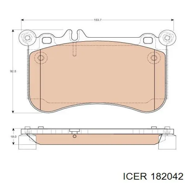 Гальмівні колодки Icer 182042 ціна, від 58.66 USD