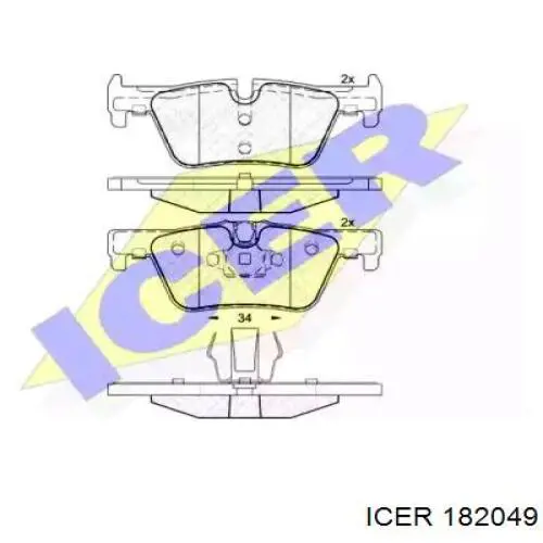 Задні гальмівні колодки 182049 Icer