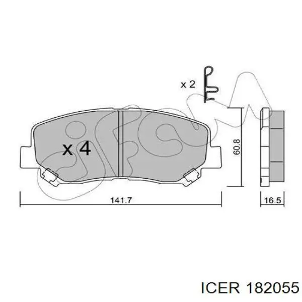 Гальмівні колодки Icer 182055 ціна, від 29.71 USD