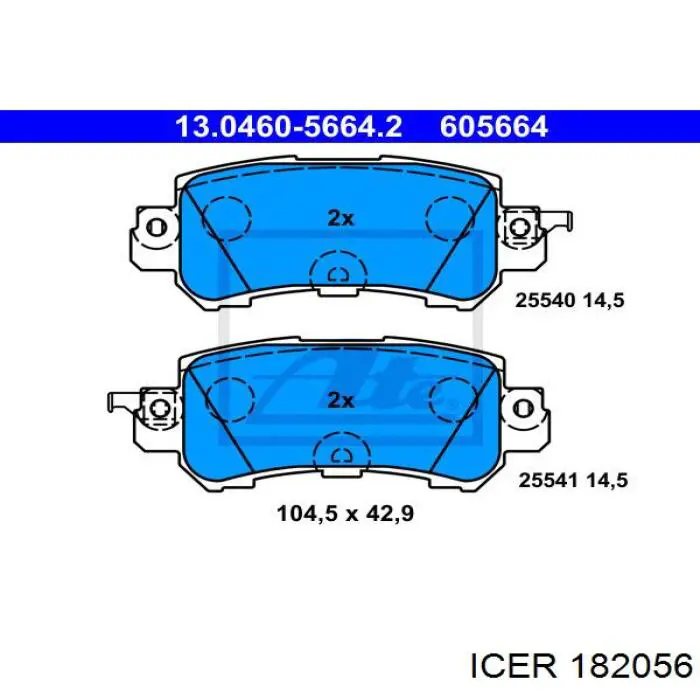 Задні гальмівні колодки Icer 182056 ціна, від 22.06 USD